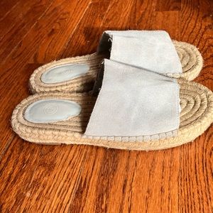 Urban Outfitters light blue suede mules 9